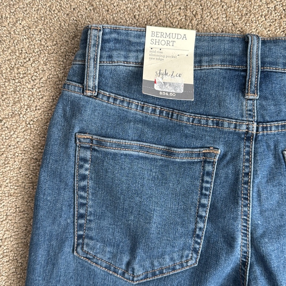 476M NWT Style & Co Women's Raw Hem Bermuda Shorts - Size: 4 - Picture 7 of 7